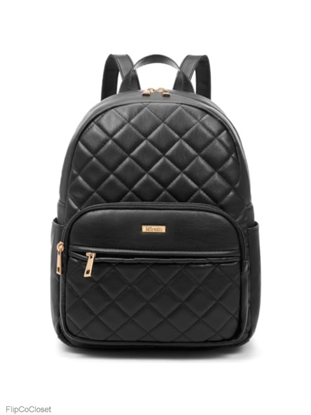Vegan Leather Mini Backpack Quilted Women Travel Purse